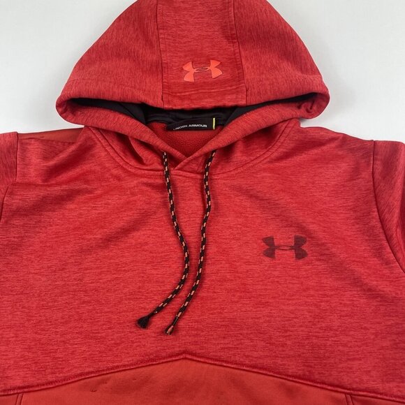 Under Armour Storm1 Hoodie Sweatshirt Mens L Red Loose Fleece Long Sleeve - Picture 7 of 11